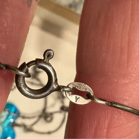 Artisan glass heart necklace sterling silver chain unique Valentine’s Day gift - Picture 8 of 8